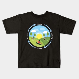 Yoga time Inhale Exhale Kids T-Shirt